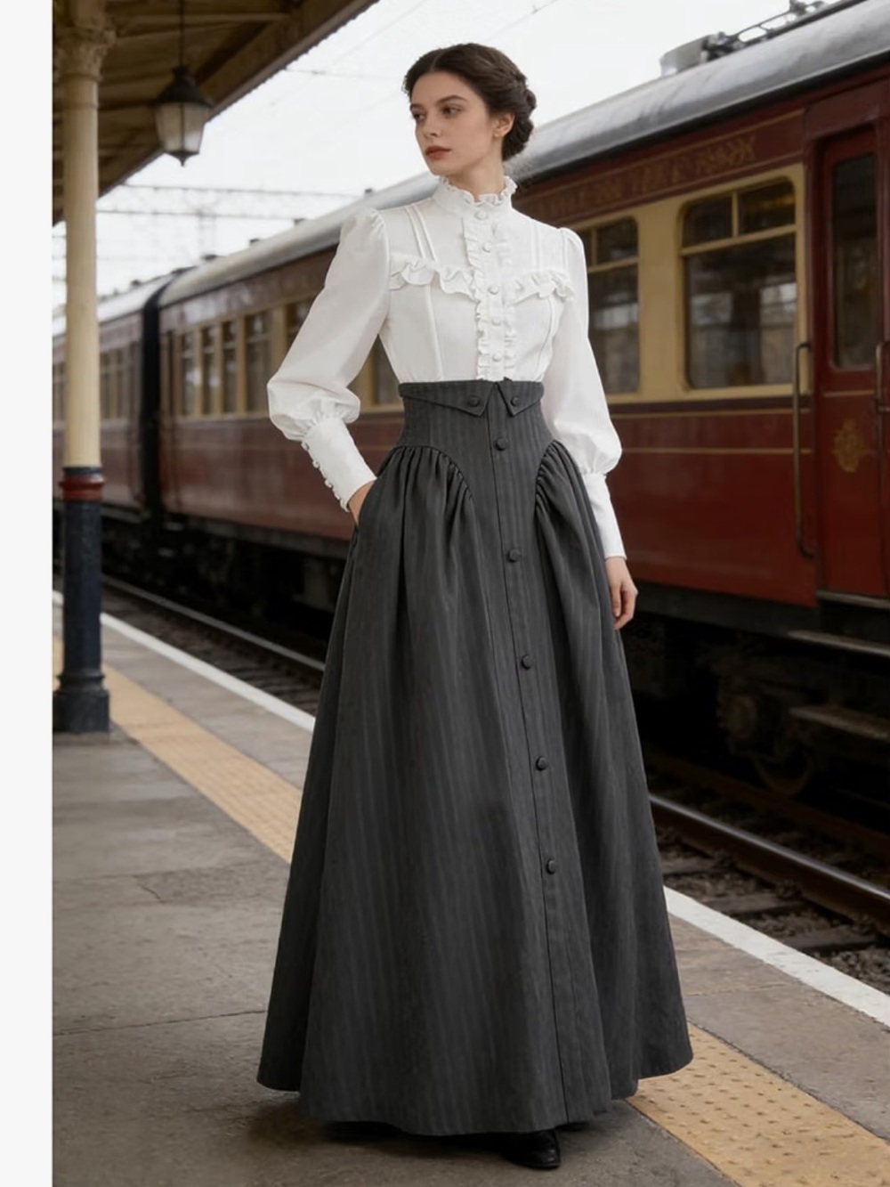 NSPSTT Victorian Edwardian Dress for Women 1800s Dress/Women Renaissance Costume